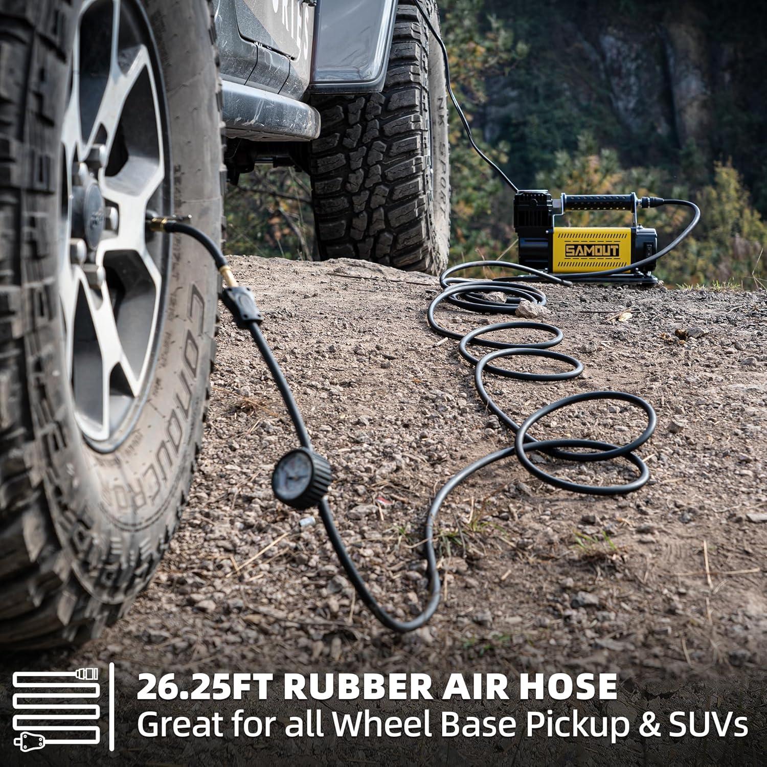 Compresor de Aire SAMOUT 12V 7.06 CFM 150 PSI para Neumáticos Offroad