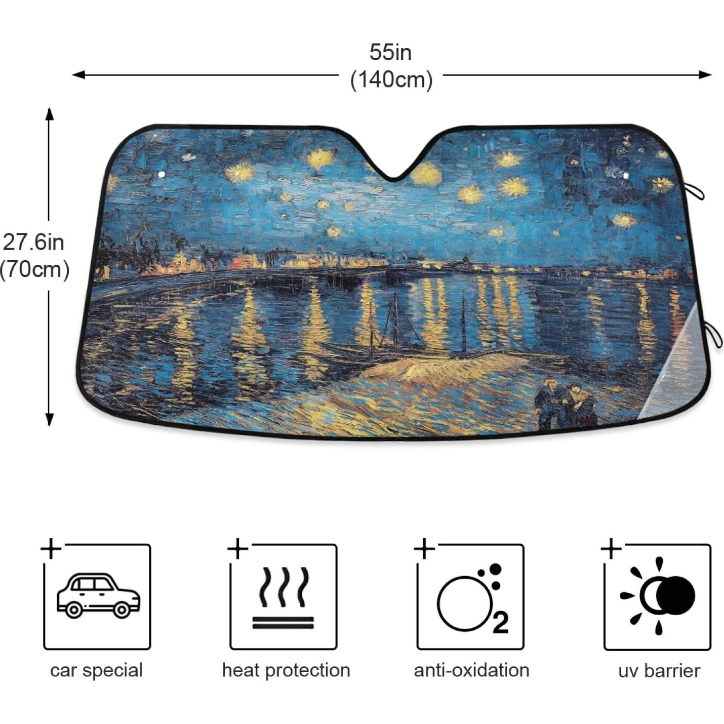 Protector Solar Parabrisas Qilmy Noche Estrellada 140x70cm