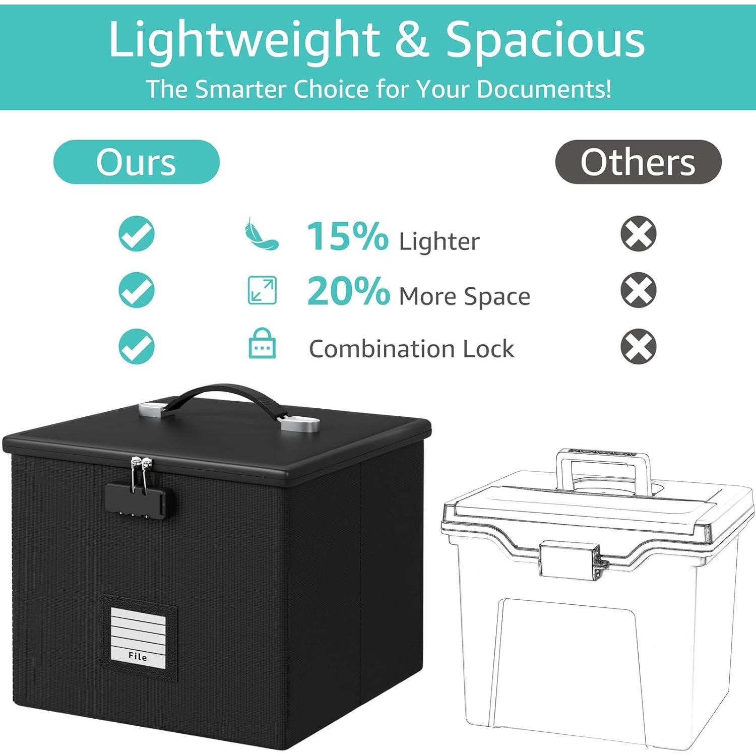 Caja Organizador de Archivos a Prueba de Fuego ROSONG 39.37x30.99cm
