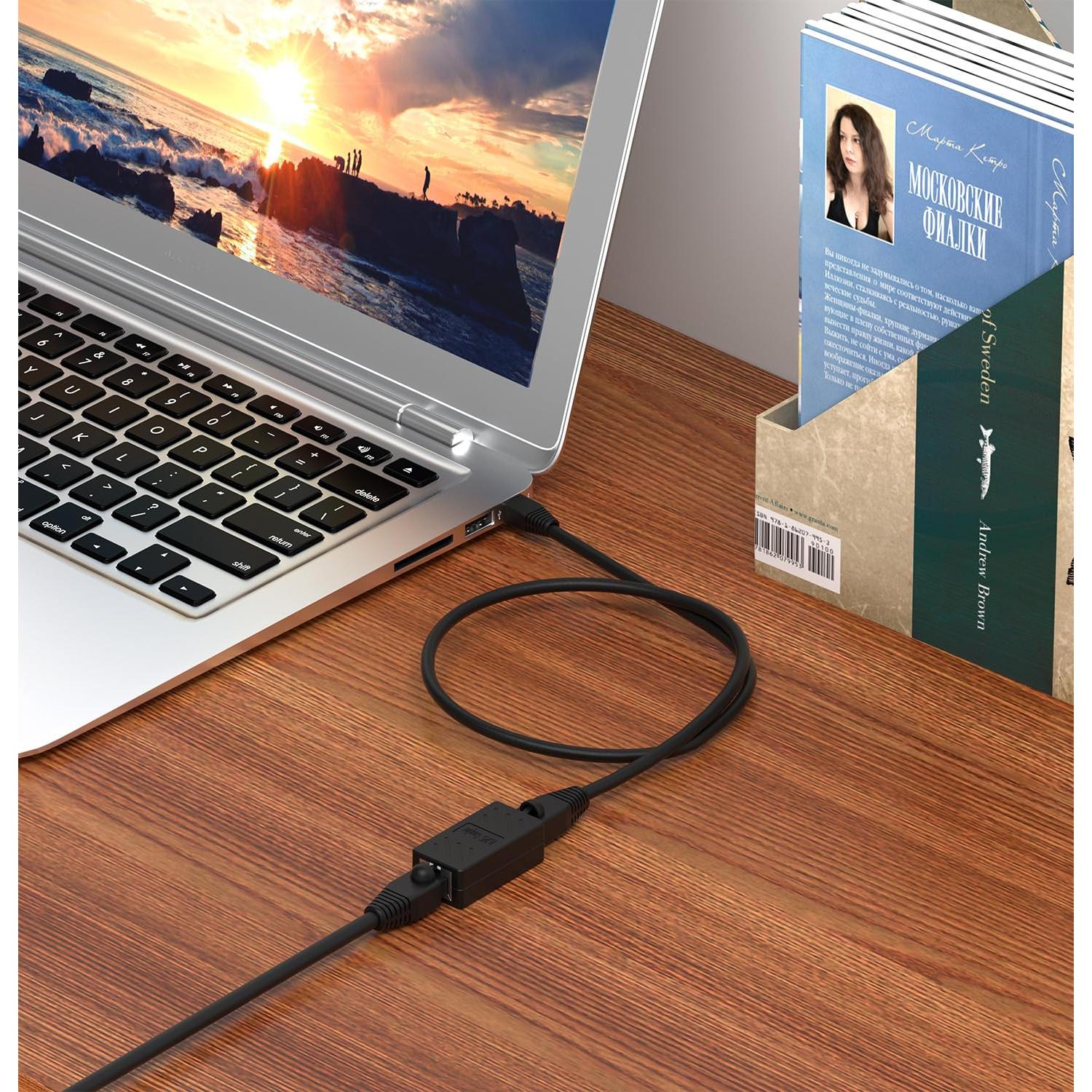 Acoplador RJ45 Dingsun Hembra a Hembra para Ethernet Cat5e/6/7 - Negro