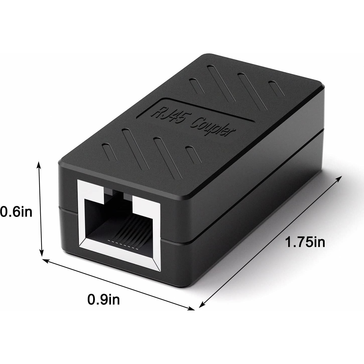 Acoplador RJ45 Dingsun Hembra a Hembra para Ethernet Cat5e/6/7 - Negro