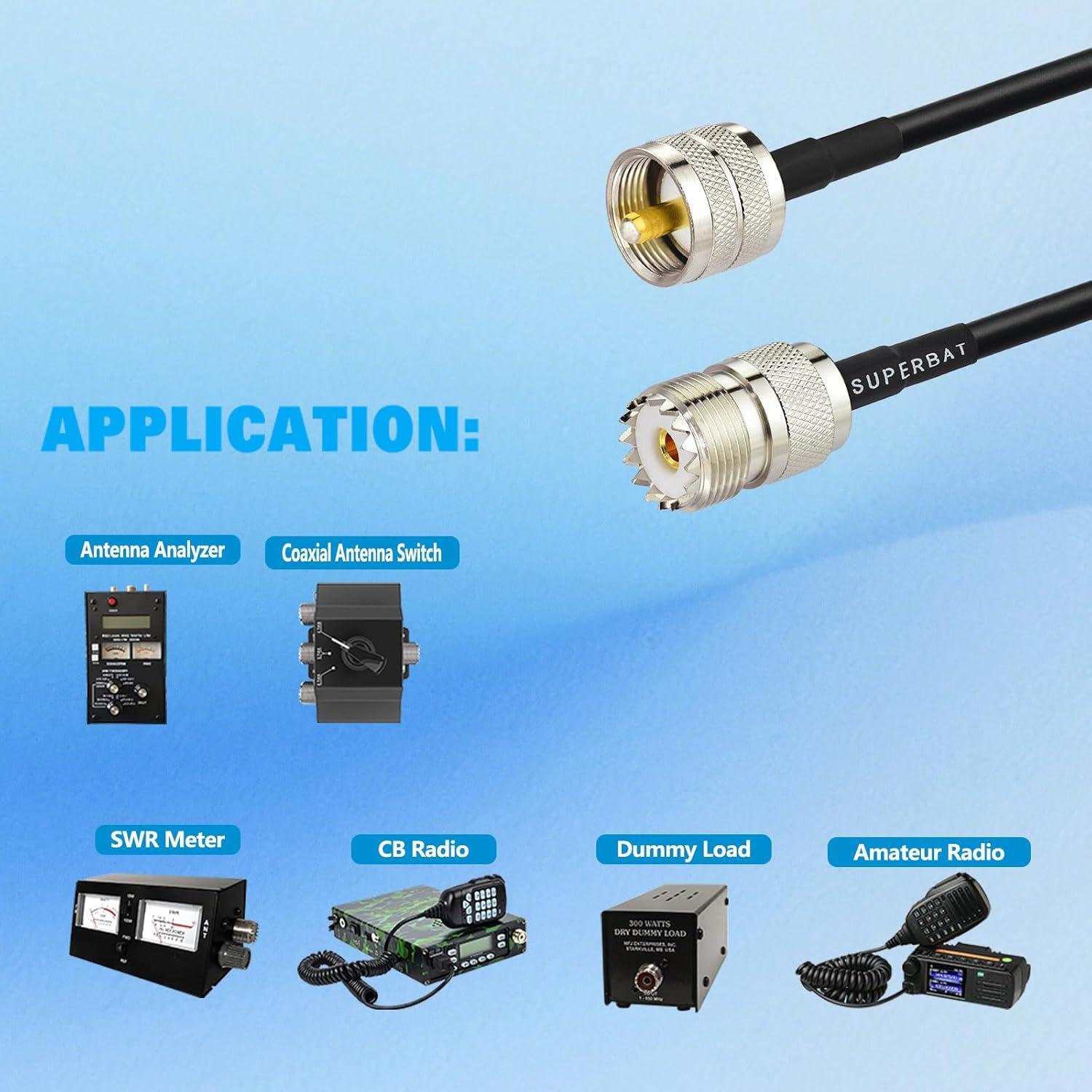Cable Coaxial RG8X 0.91m UHF SO239 a PL259 Wlaniot