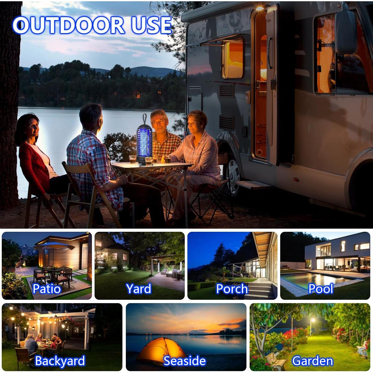 Lámpara Asesina de Mosquitos JUSENWDSL 2 en 1 Recargable 2500mAh