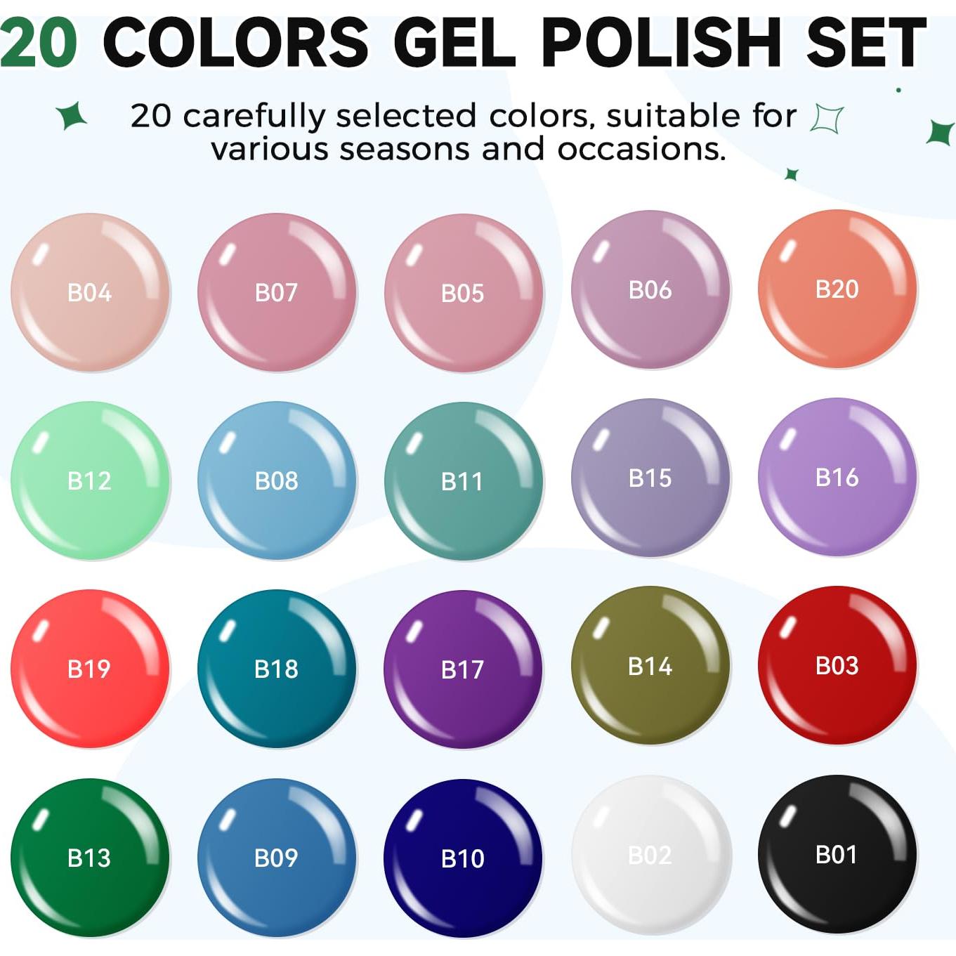 Esmalte de Uñas en Gel JODSONE 20 Colores 10ml Uso Profesional