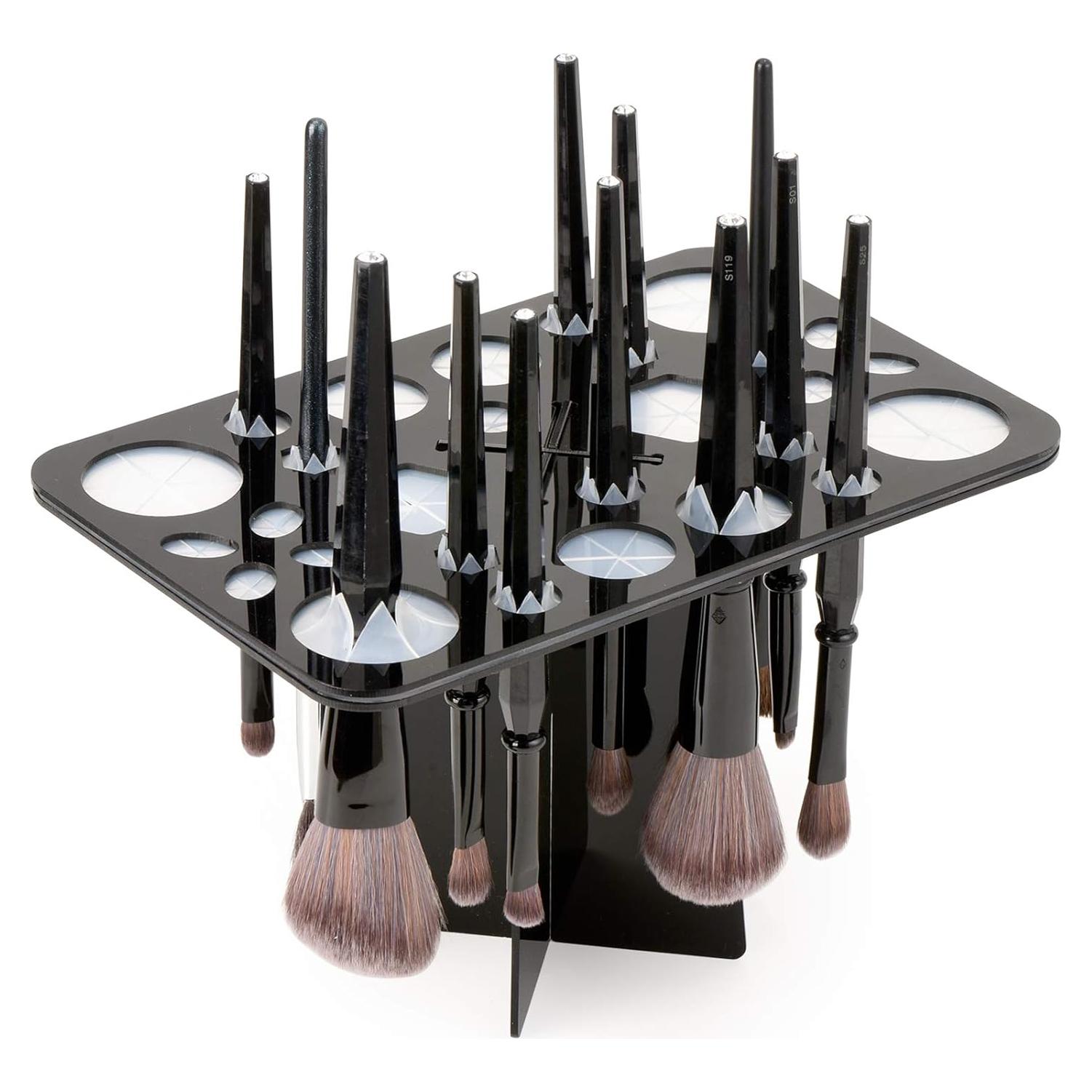 Soporte Plegable para Secado de Brochas Luckyiren 28 Ranuras Negro