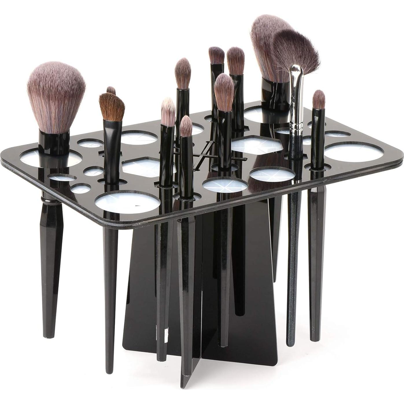 Soporte Plegable para Secado de Brochas Luckyiren 28 Ranuras Negro