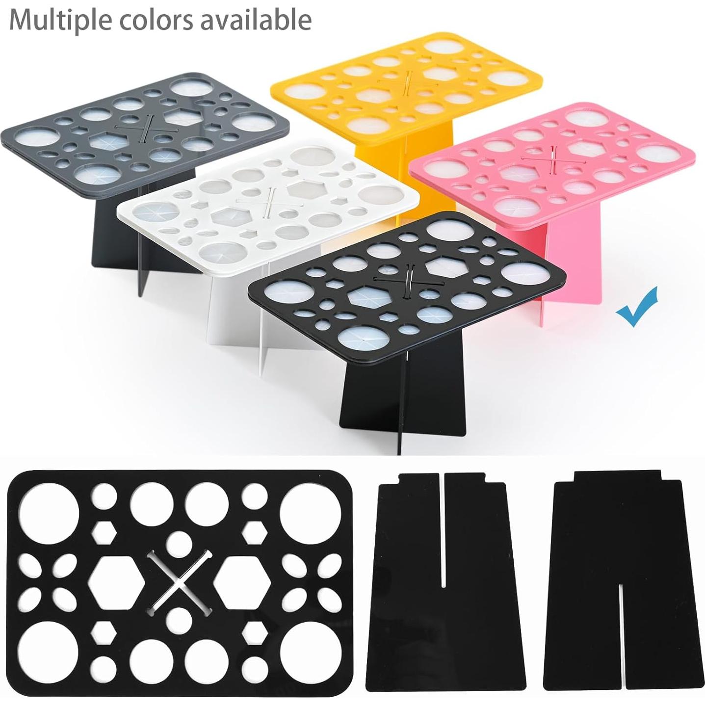 Soporte Plegable para Secado de Brochas Luckyiren 28 Ranuras Negro