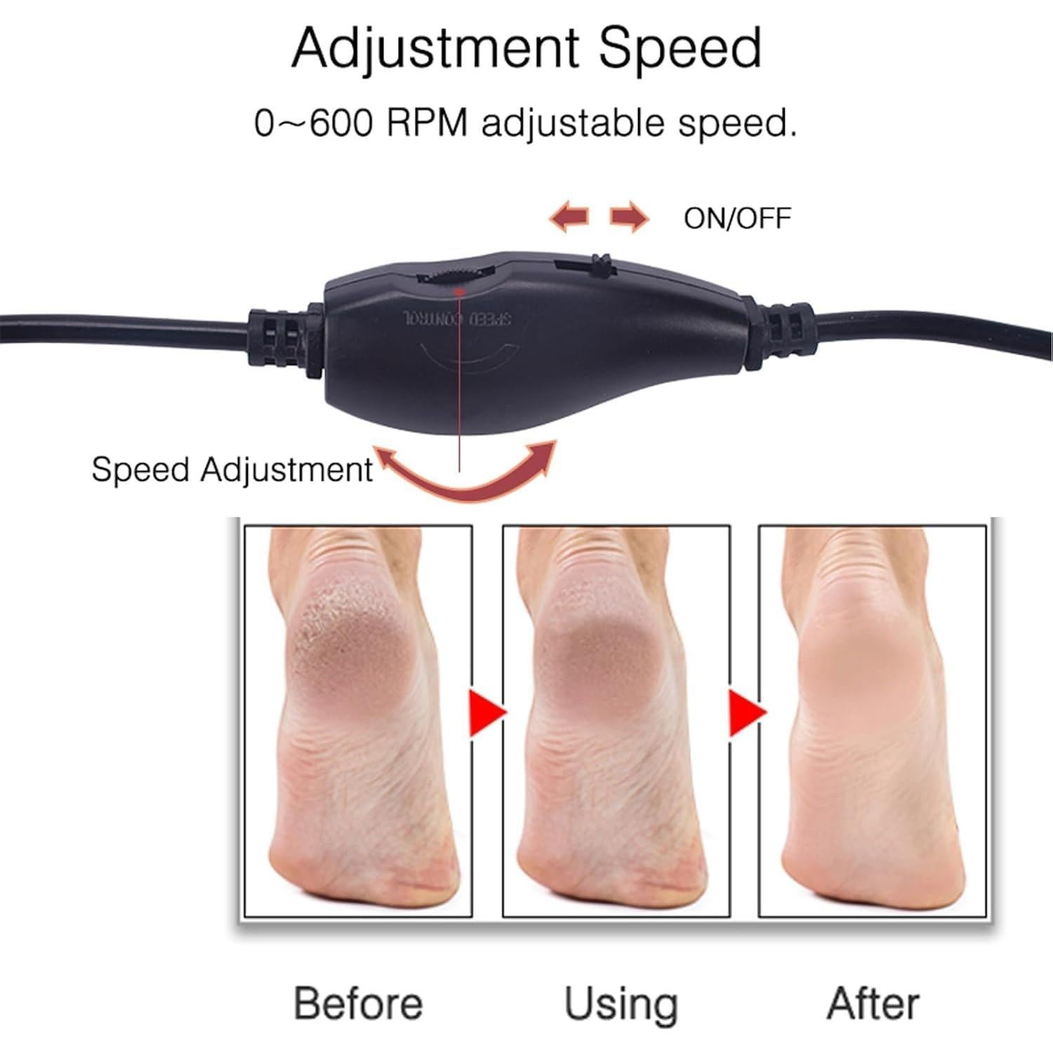 Lijadora de pies eléctrica LVSENLIN con 60 discos de lija