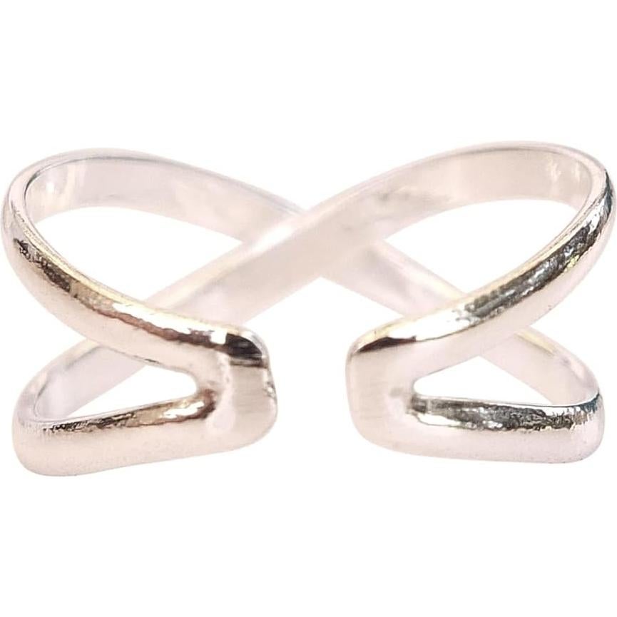 Anillo ajustable de plata esterlina 925 MiYa - Cruzada