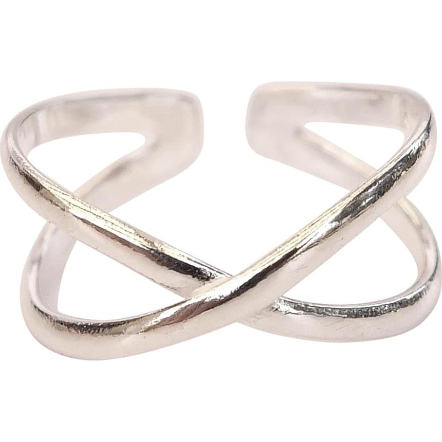 Anillo ajustable de plata esterlina 925 MiYa - Cruzada