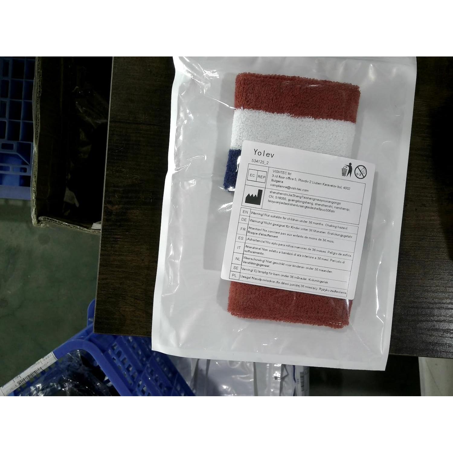 Muñequera Deportiva Yolev Absorbente de Sudor 2 Pcs