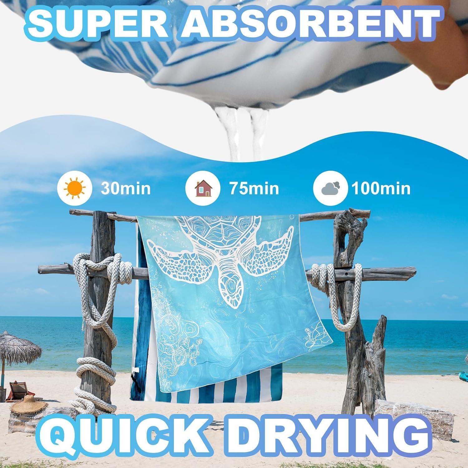 Toallas de Playa Lorymachy XL 200x90 cm - Paquete de 2 Microfibra