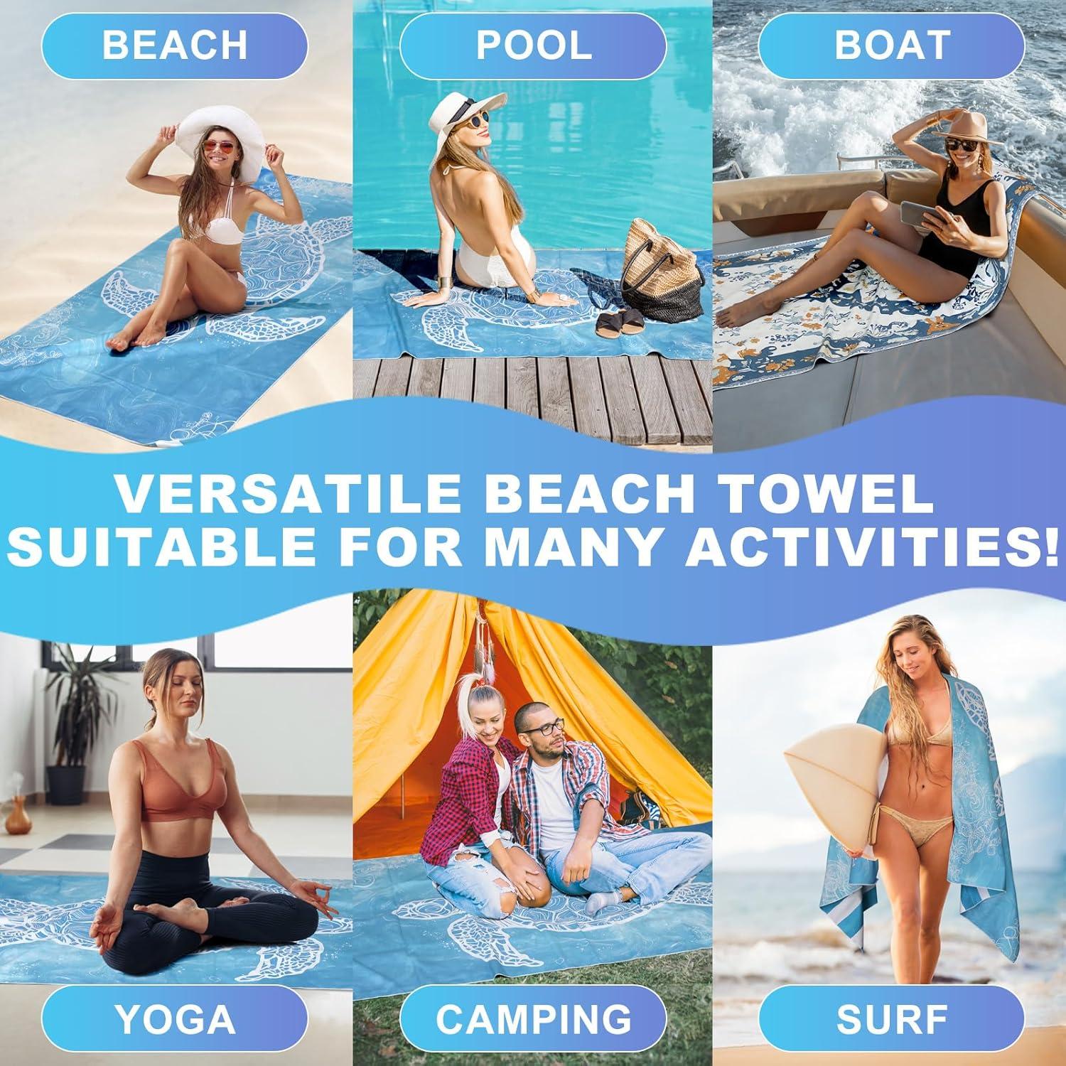 Toallas de Playa Lorymachy XL 200x90 cm - Paquete de 2 Microfibra