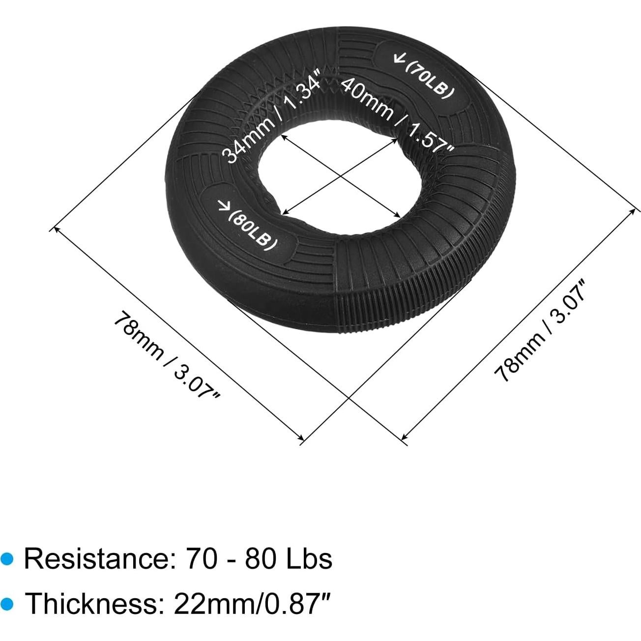 Fortalecedor de Agarre uxcell 70-80 Lbs Silicona Negro