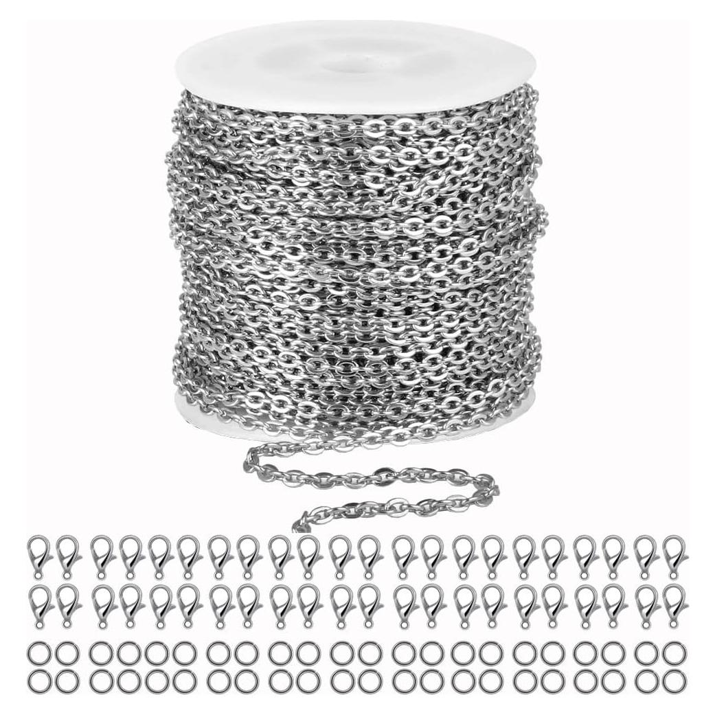 Cadena de Enlace de 16.76m YZDTECH Acero Inoxidable Plata
