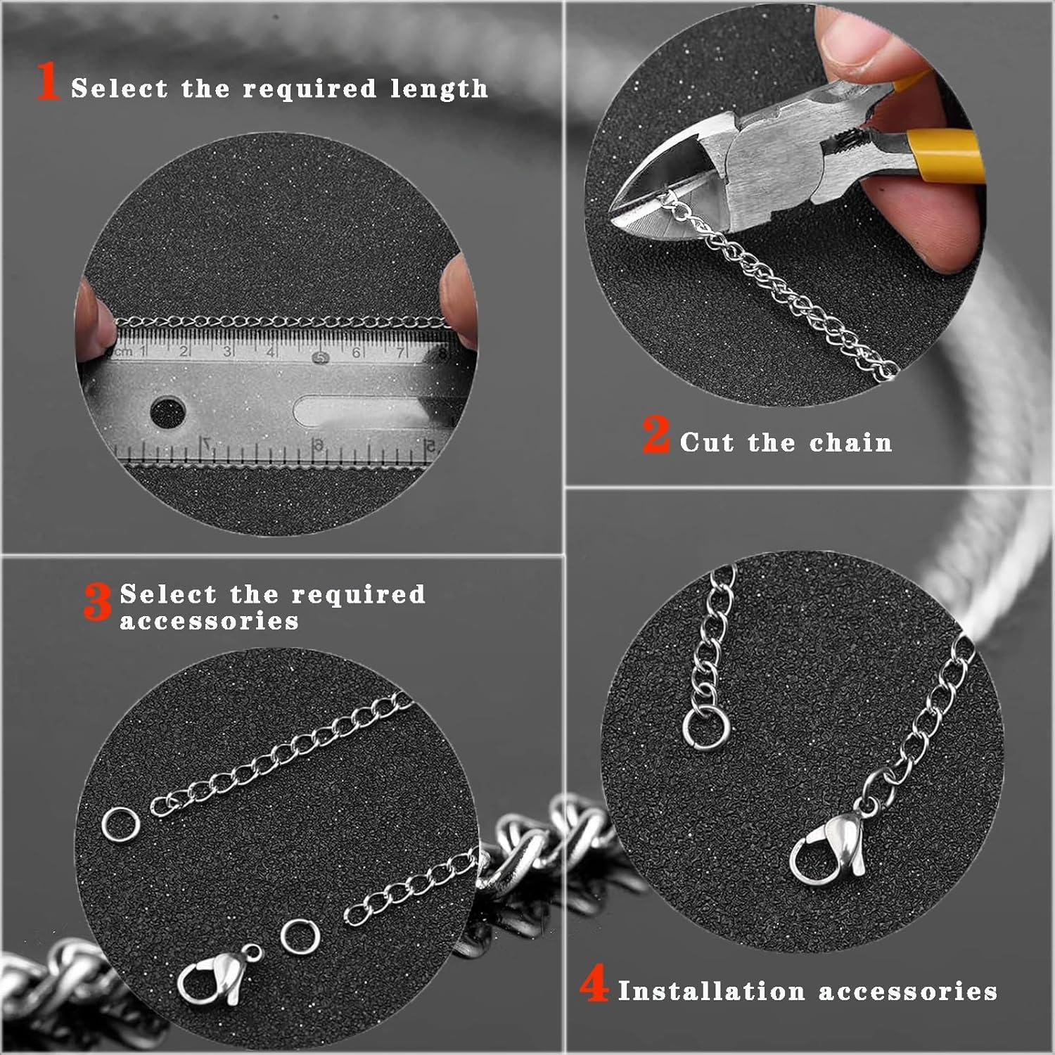 Cadena de Enlace de 16.76m YZDTECH Acero Inoxidable Plata