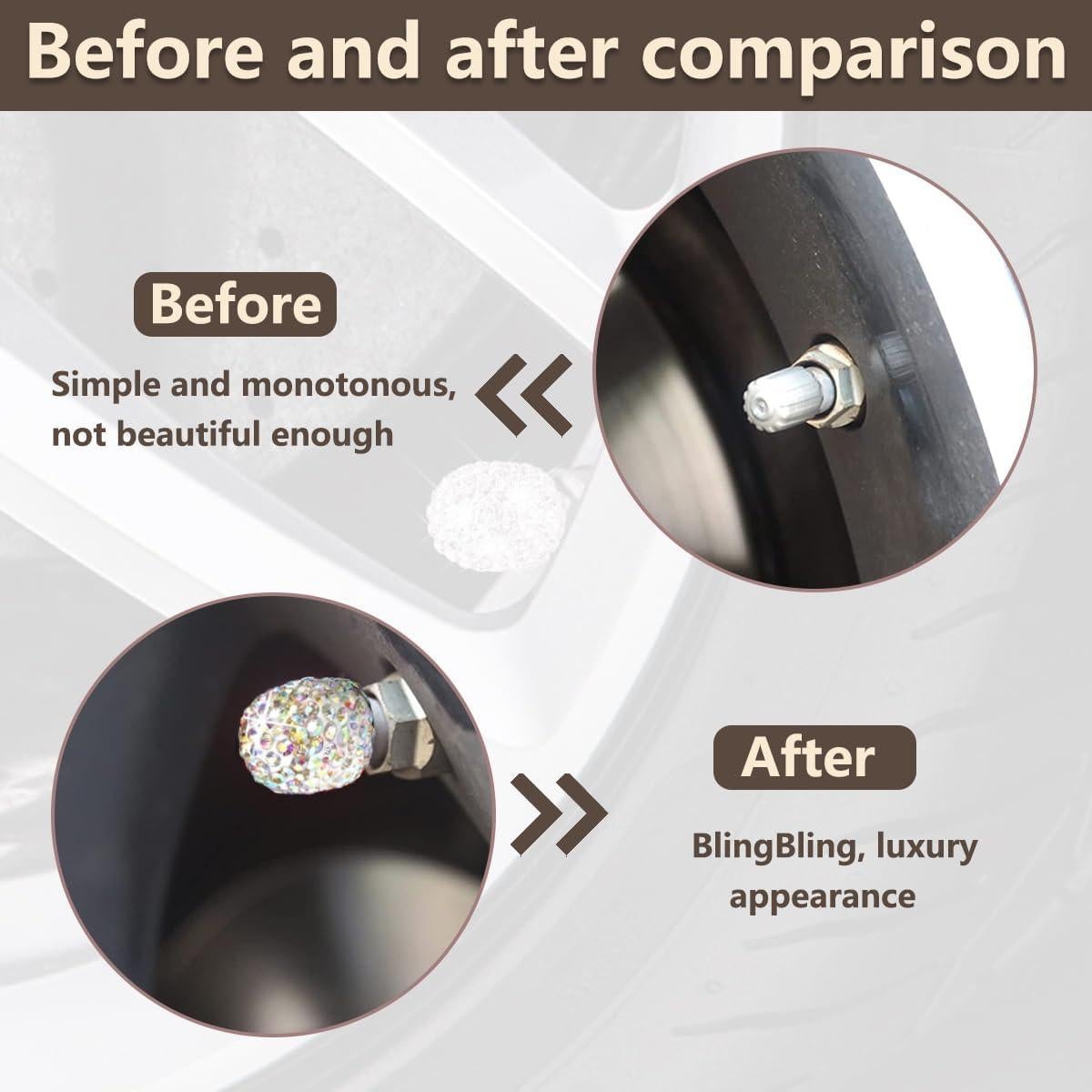 Tapa de Válvula de Neumático Ziciner Brillante 4 Piezas