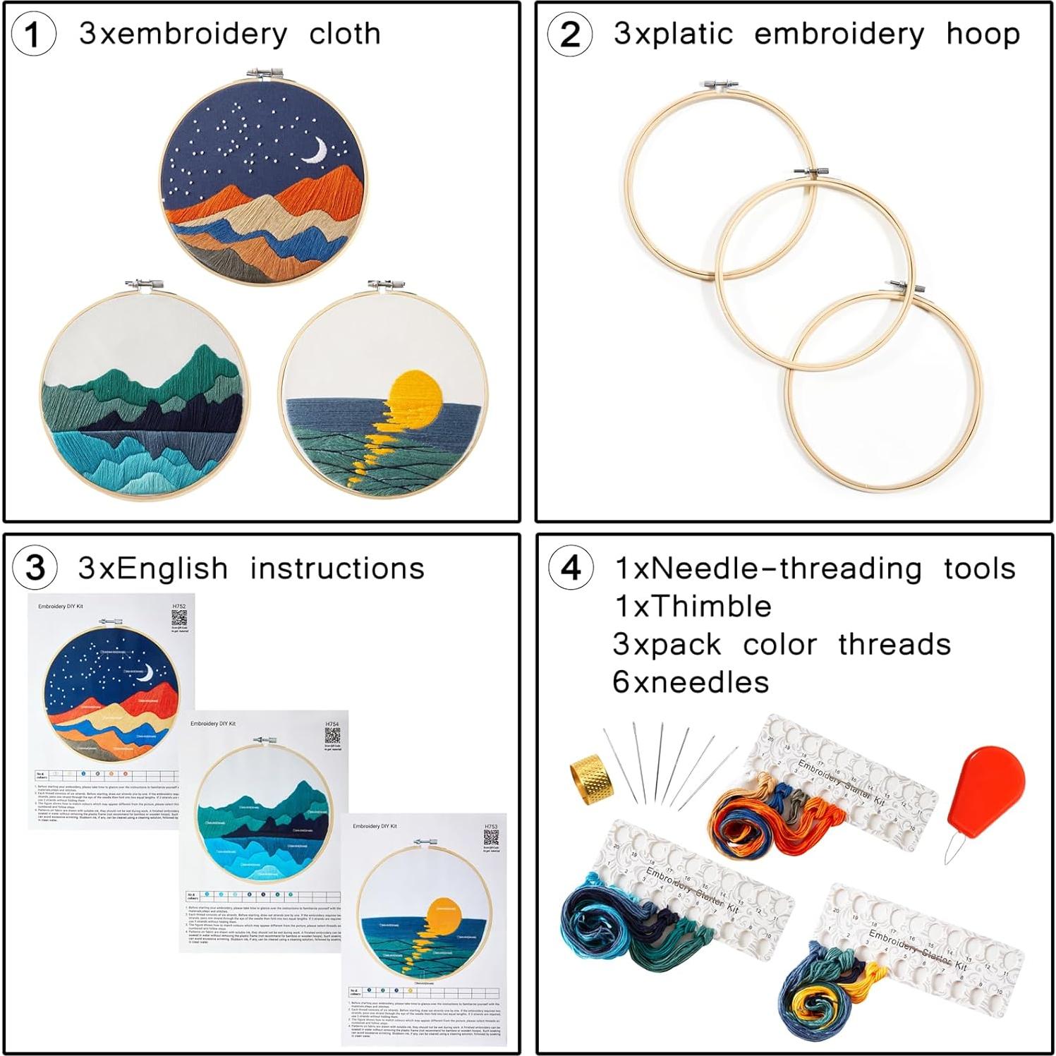 Kit de Bordado para Principiantes Armindou 20 cm Verde