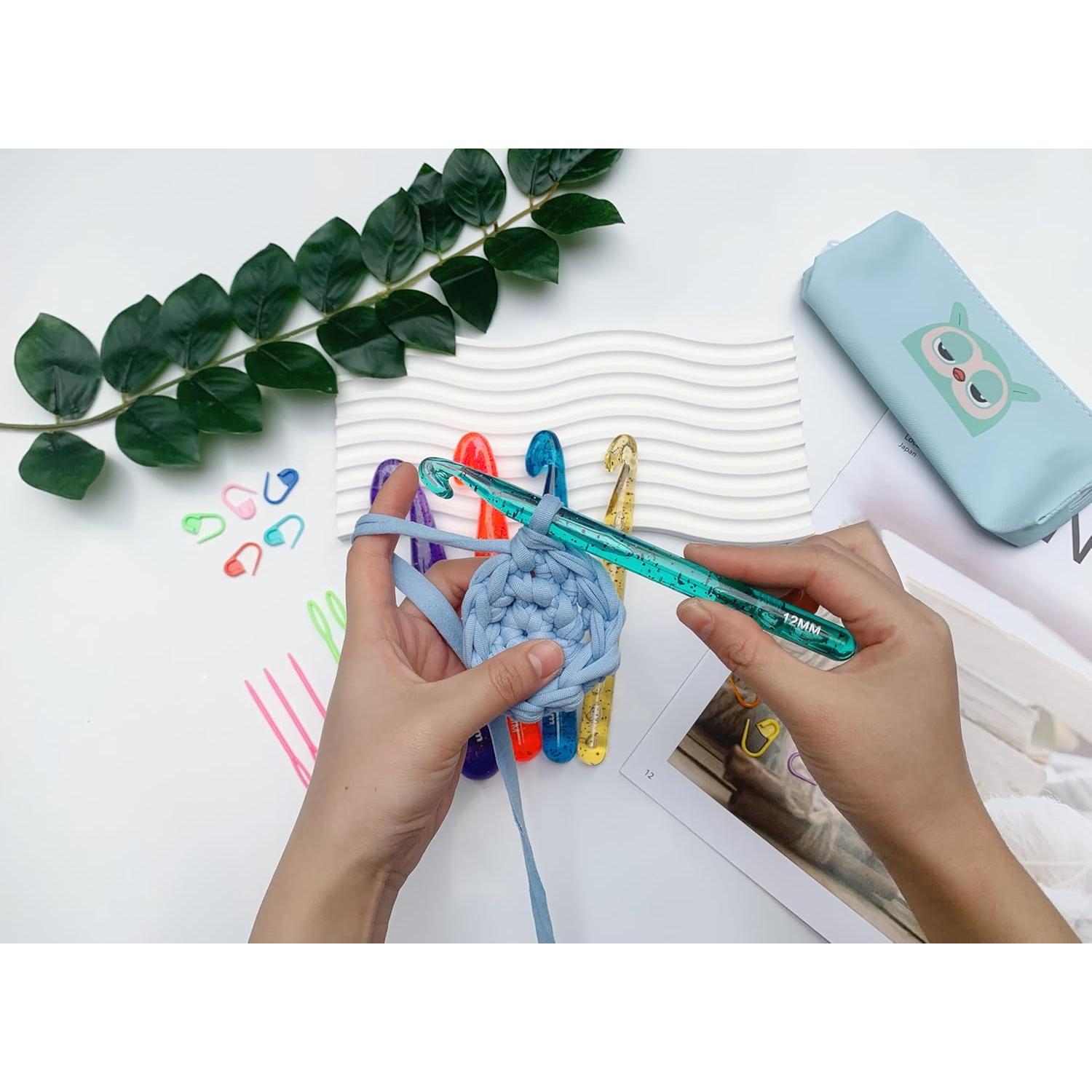 Juego de Ganchos de Crochet Grandes Cdrompy 12-25mm 22pcs