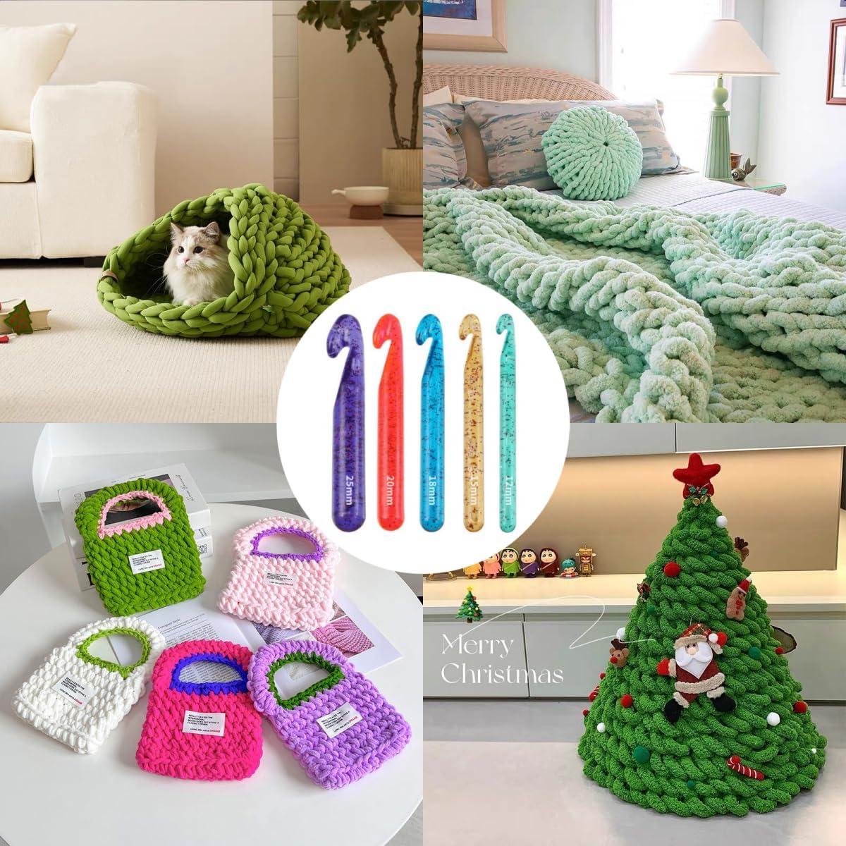 Juego de Ganchos de Crochet Grandes Cdrompy 12-25mm 22pcs