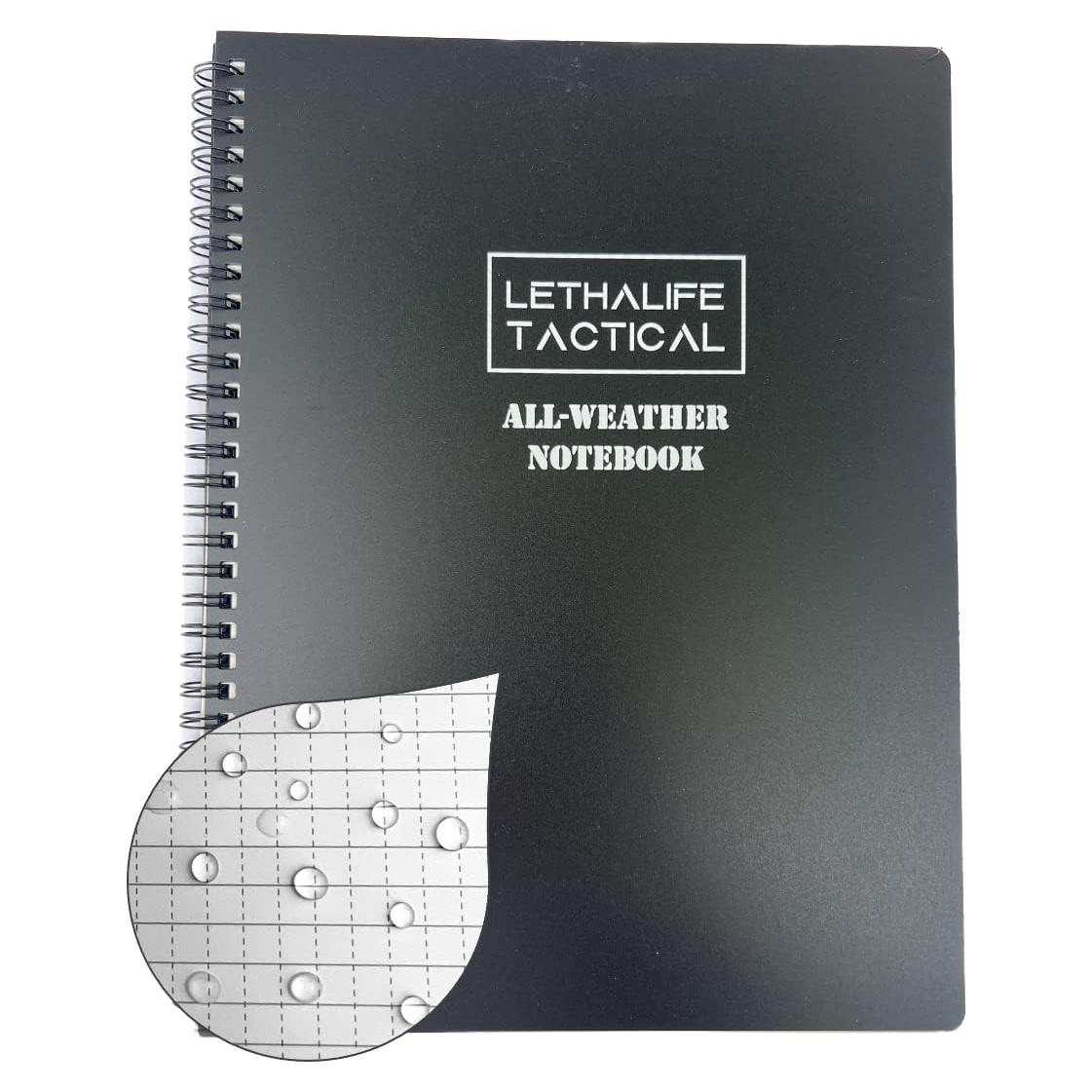 Bloc de Notas Impermeable LETHALIFE 21.6x27.9 cm Negro