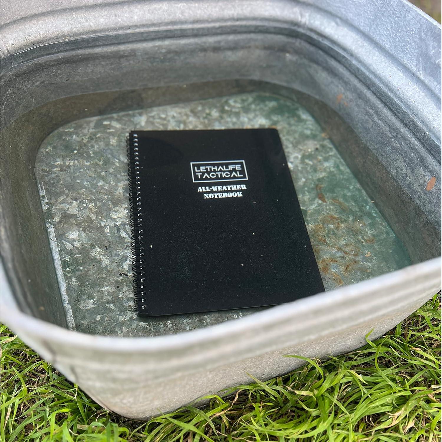 Bloc de Notas Impermeable LETHALIFE 21.6x27.9 cm Negro