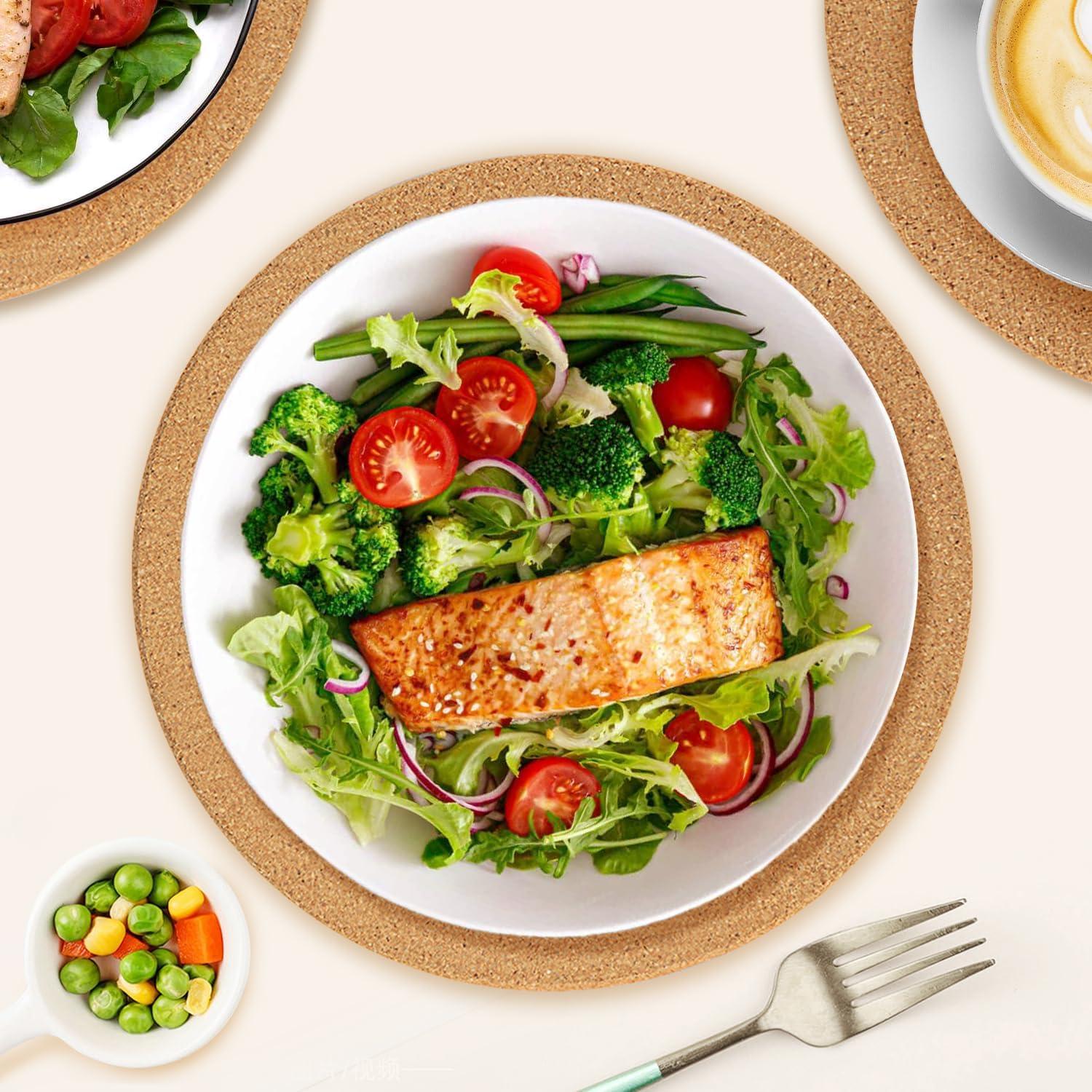 Trivets de corcho QPIX DIGITAL 8" paquete de 4 resistentes al calor