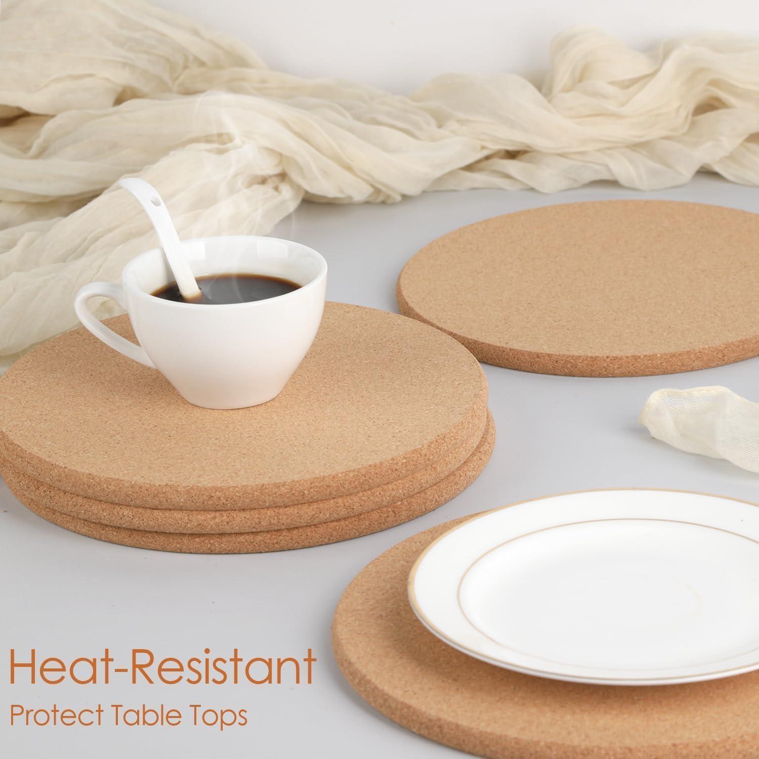 Trivets de corcho QPIX DIGITAL 8" paquete de 4 resistentes al calor