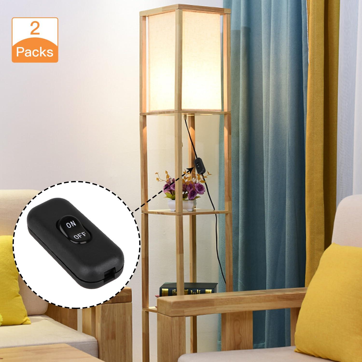 Interruptor en línea Helunsi 2 Pcs ON/OFF Negro 6A 250V