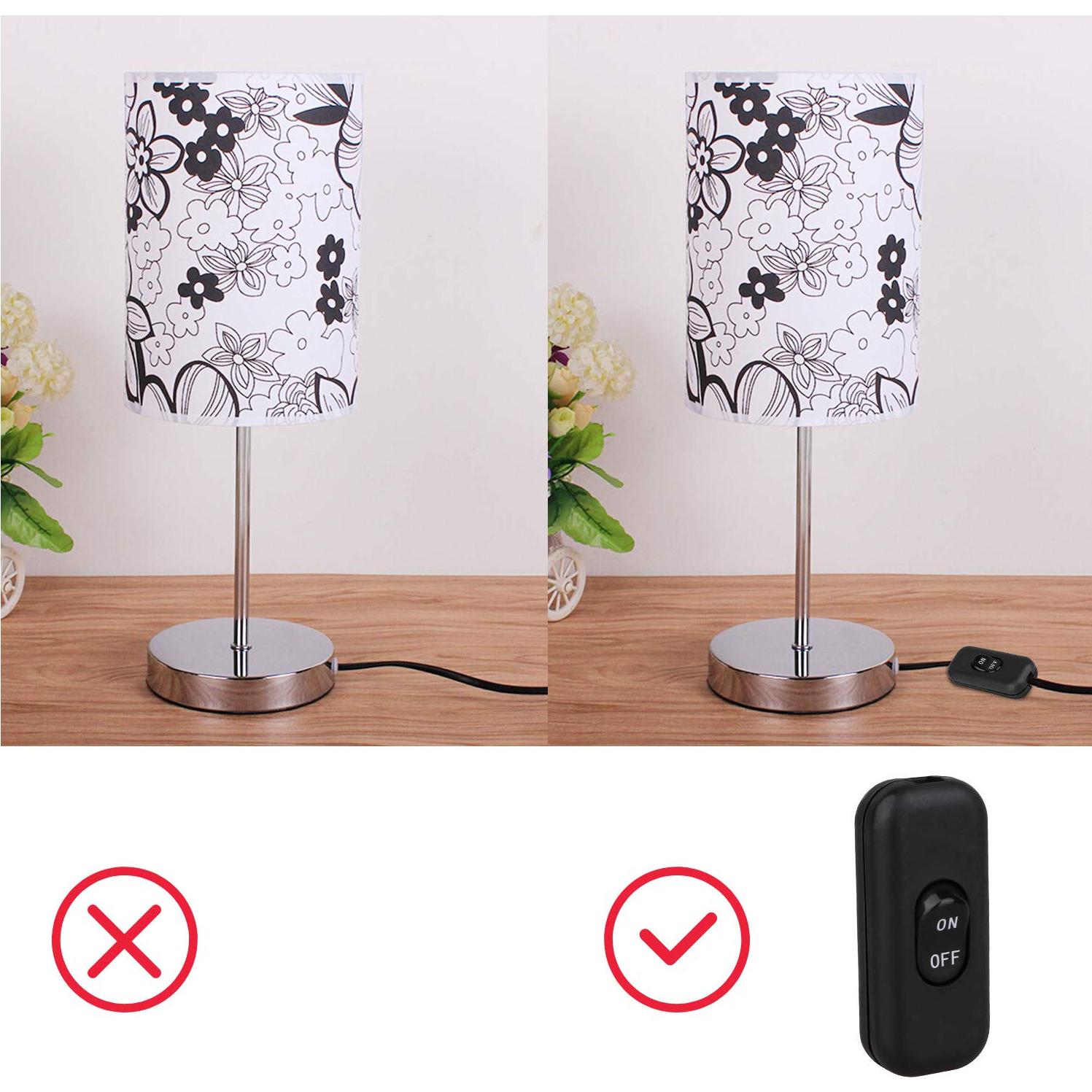 Interruptor en línea Helunsi 2 Pcs ON/OFF Negro 6A 250V