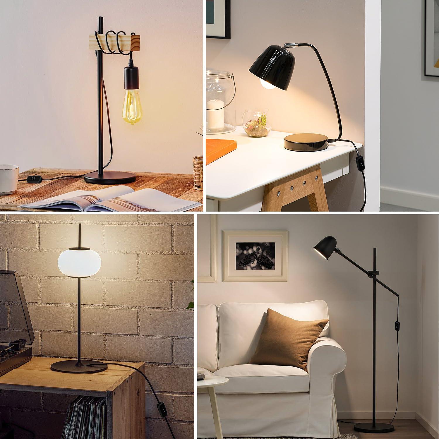 Interruptor en línea Helunsi 2 Pcs ON/OFF Negro 6A 250V