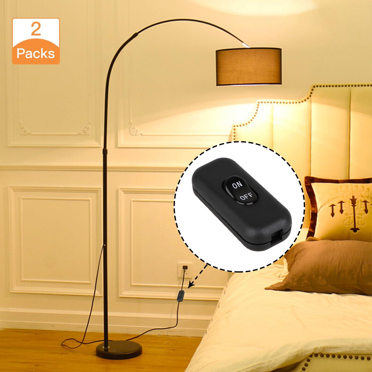 Interruptor en línea Helunsi 2 Pcs ON/OFF Negro 6A 250V