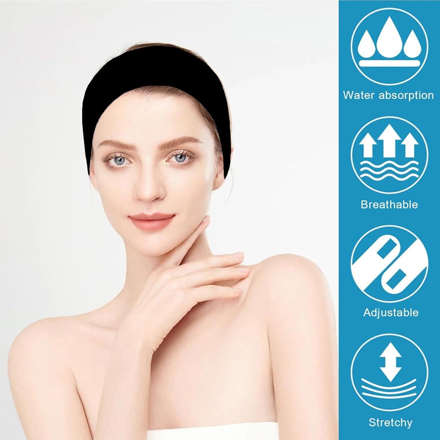 Paquete de 30 diademas de spa JACYUIG ajustables negras