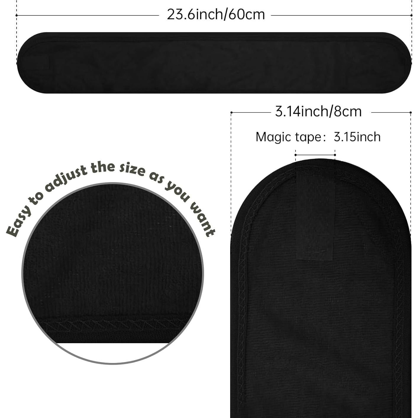 Paquete de 30 diademas de spa JACYUIG ajustables negras