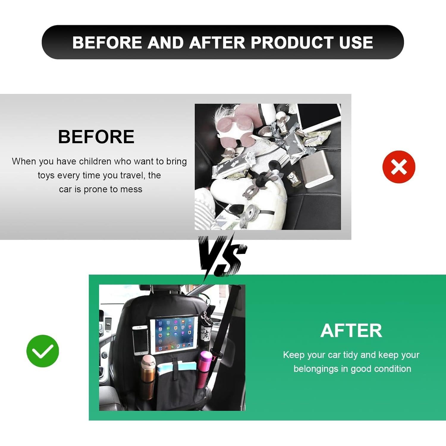 Organizador de Asiento Trasero de Coche NYTKL 2PCS Impermeable