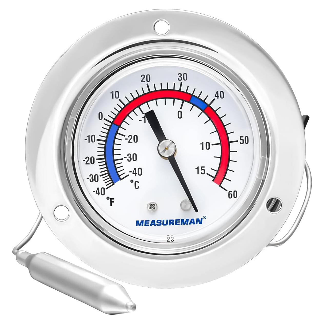 Termómetro de Refrigeración MEASUREMAN 2" Capilar 121.92 cm -40 a 15 °C