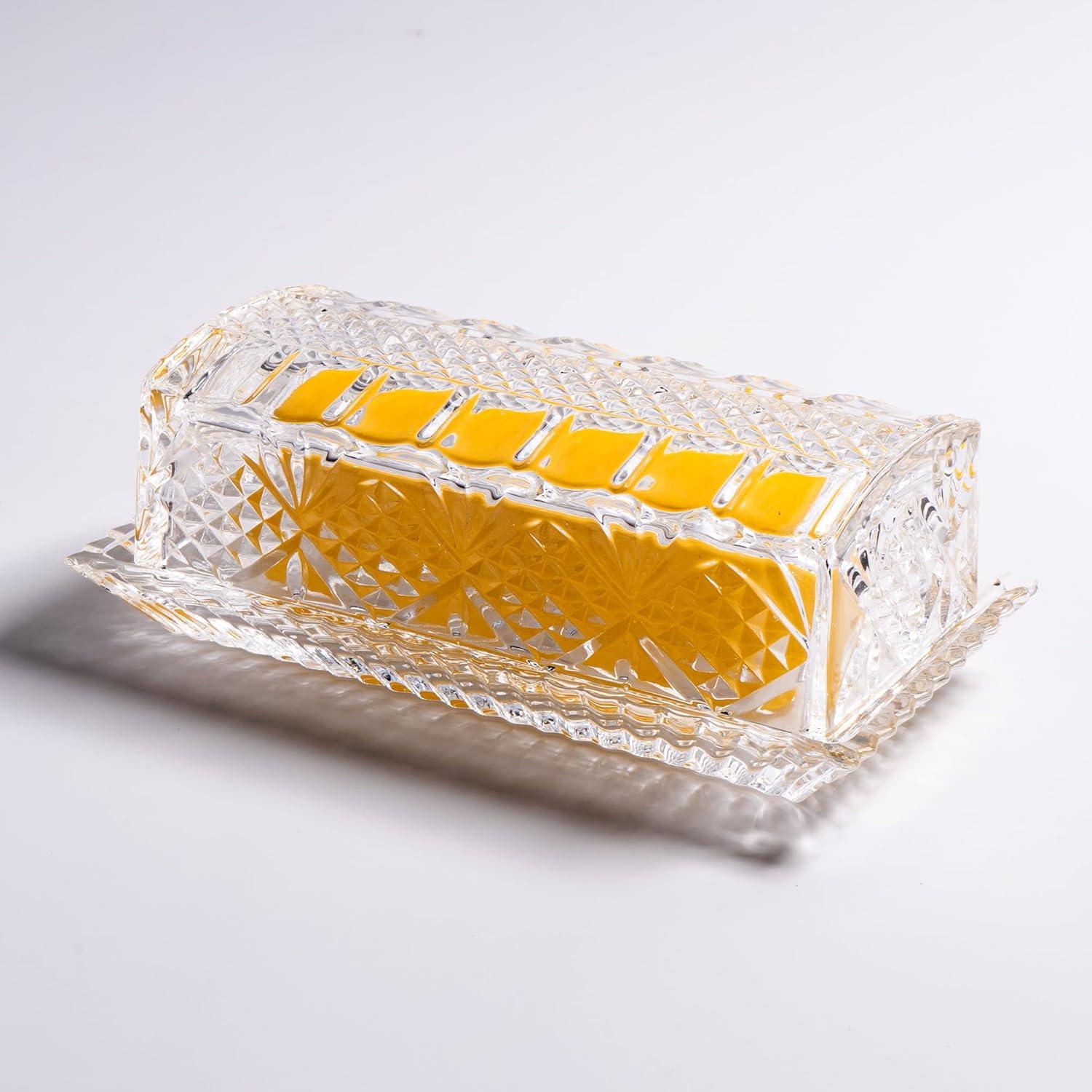 Plato de Mantequilla de Vidrio QIANCHANG con Tapa 17.5x9x6cm