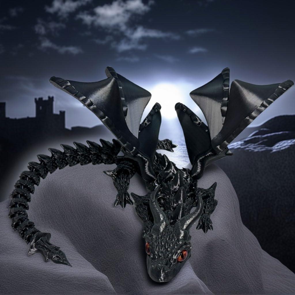 Adorno de Pastel de Dragón 3D Negro Roaring Good Time