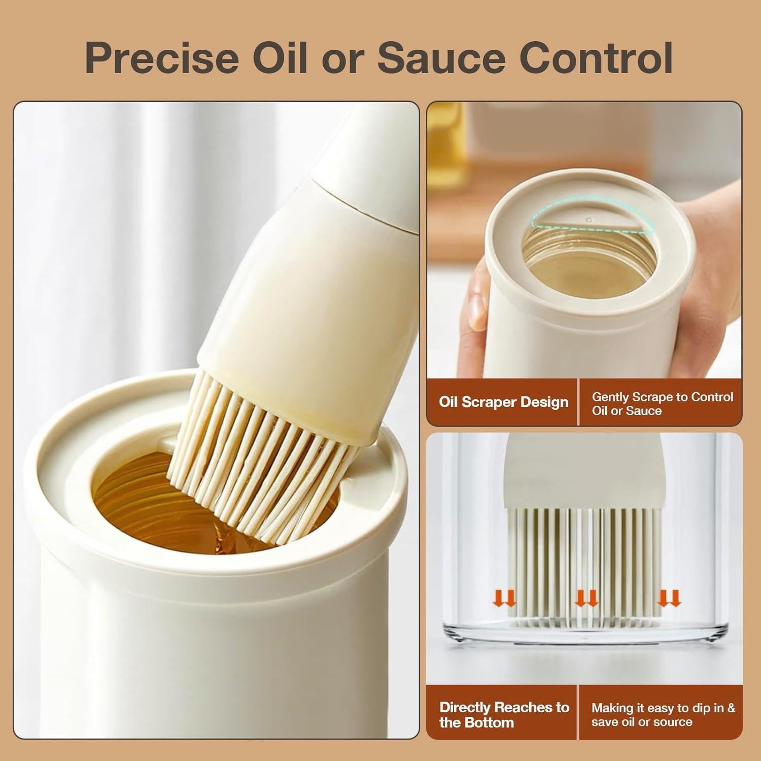 Dispensador de Aceite YARRAMATE 300ml con Brocha Silicona