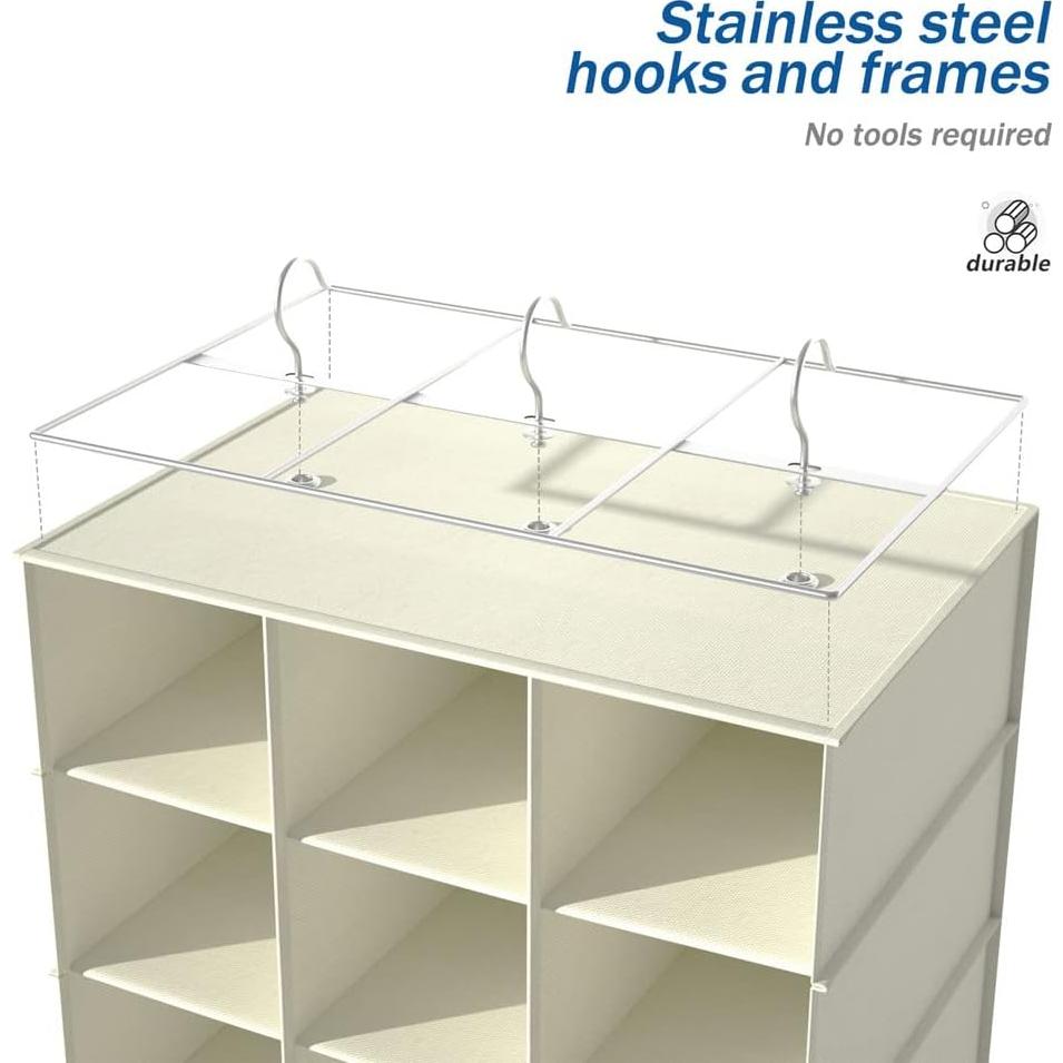 Organizador de Zapatos Colgante Coastal Rose 30 Compartimentos Beige