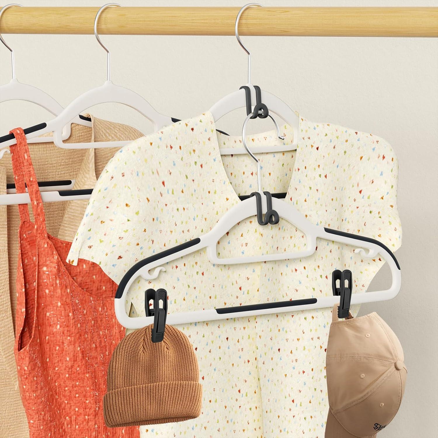 Organizador de Perchas Tinfol Negro 80pc Ganchos y Clips