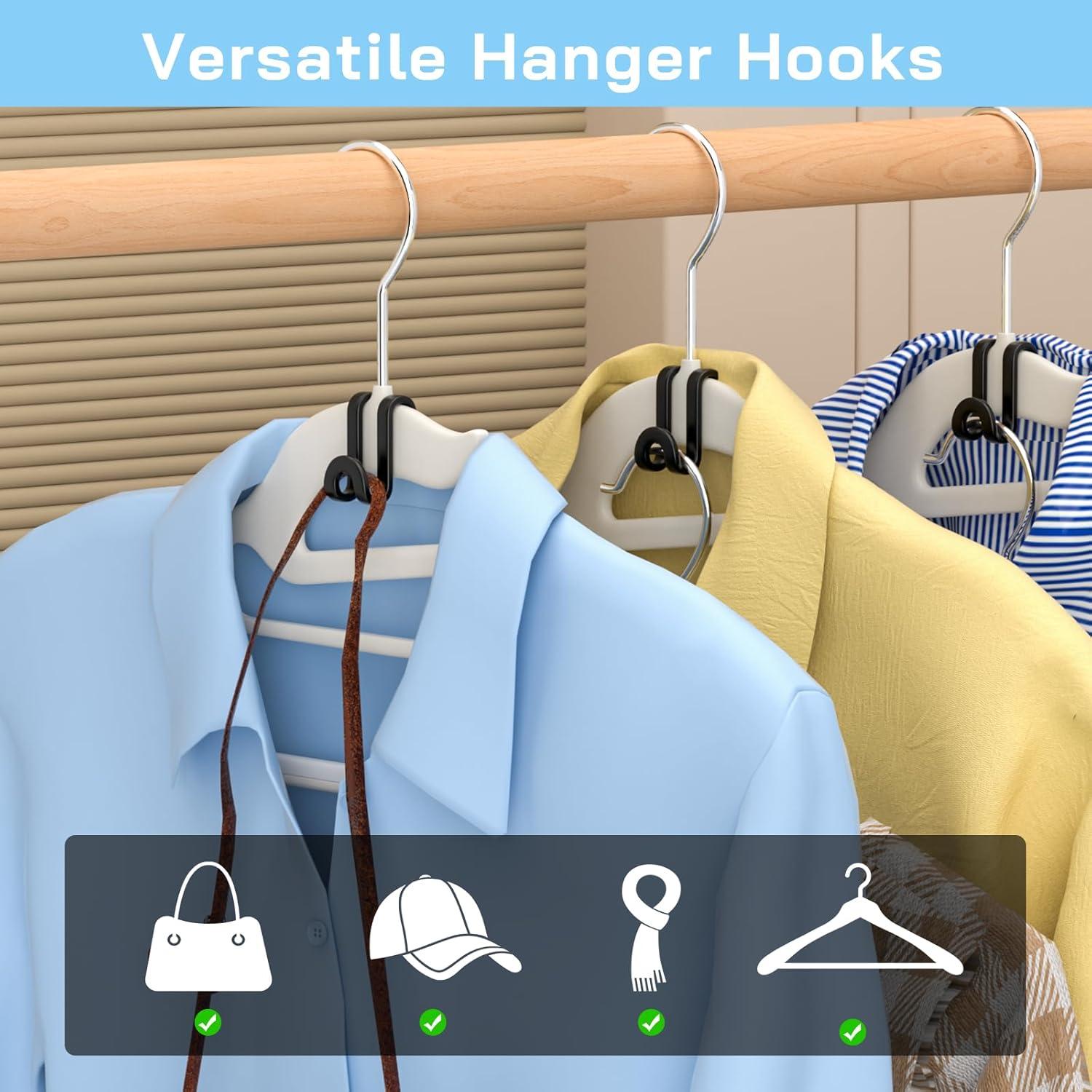 Organizador de Perchas Tinfol Negro 80pc Ganchos y Clips