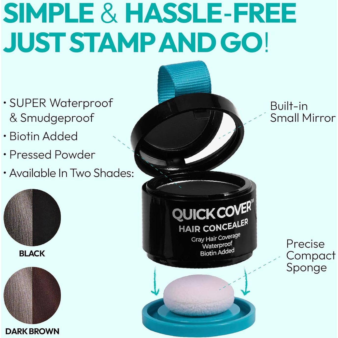 Cubierta Rápida para Cabello Red by Kiss - Negro, Biotina, Resistente al Agua