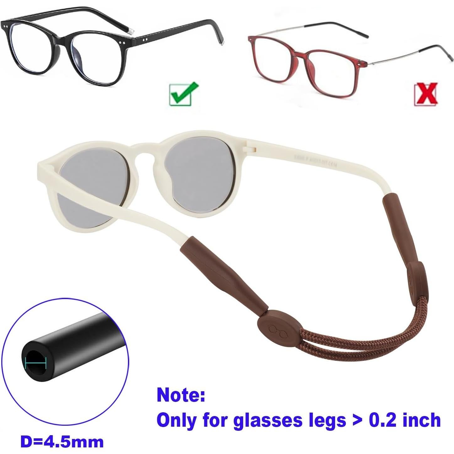 Correa Ajustable para Gafas Niños Omnful 16.5-25.4cm 4pcs Negro