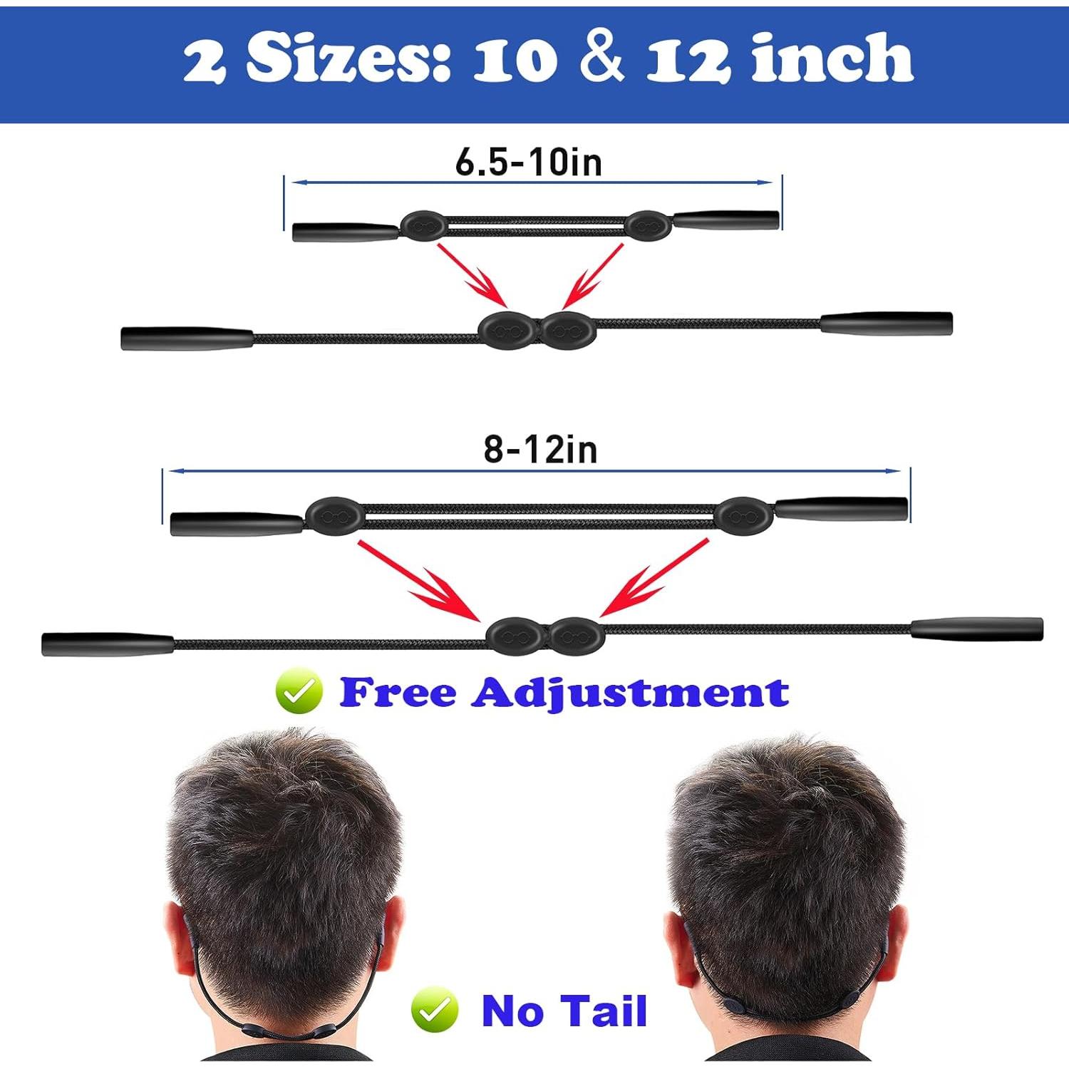 Correa Ajustable para Gafas Niños Omnful 16.5-25.4cm 4pcs Negro