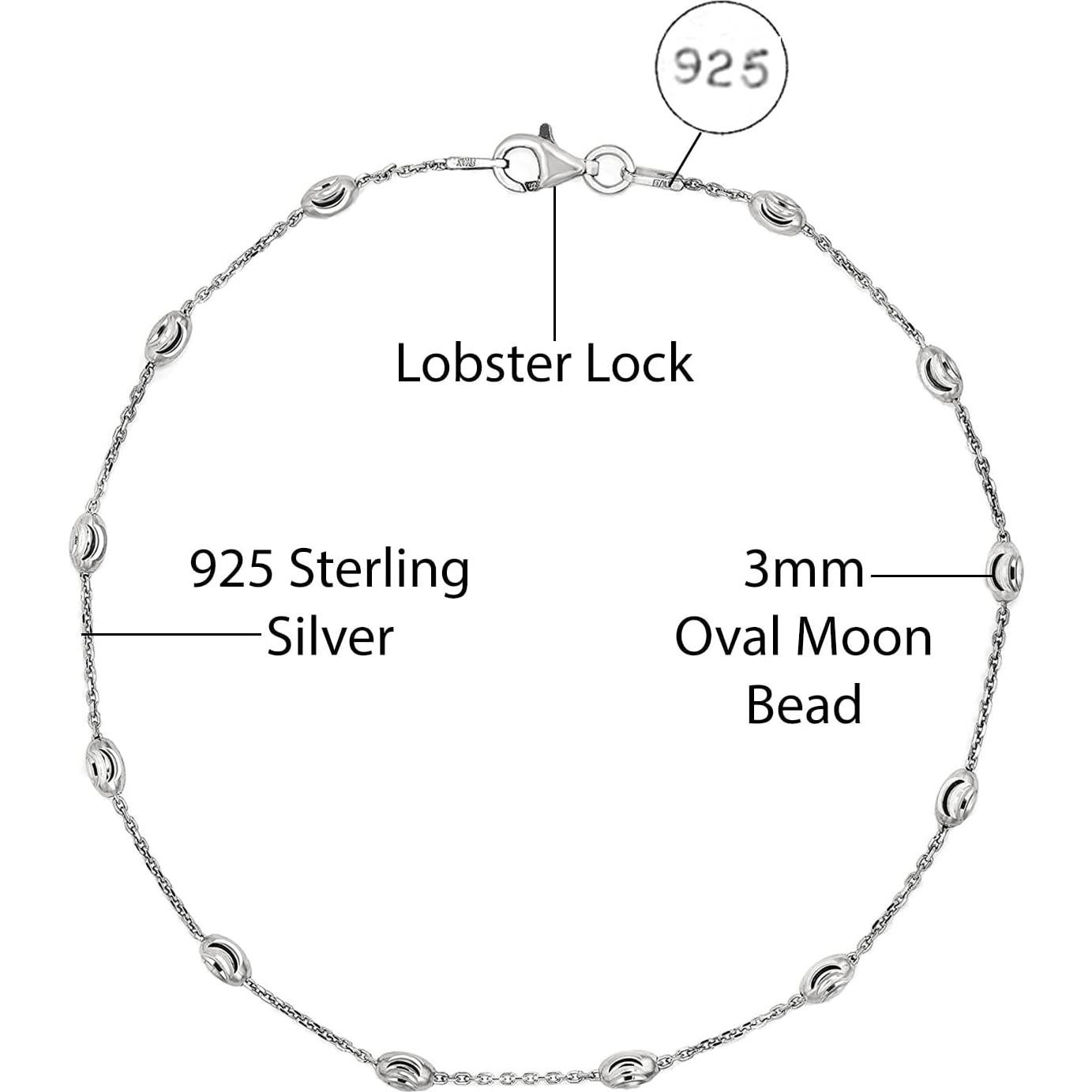 Cadena de Tobillo de Plata Esterlina 925 Chapada en Oro 18K Savlano