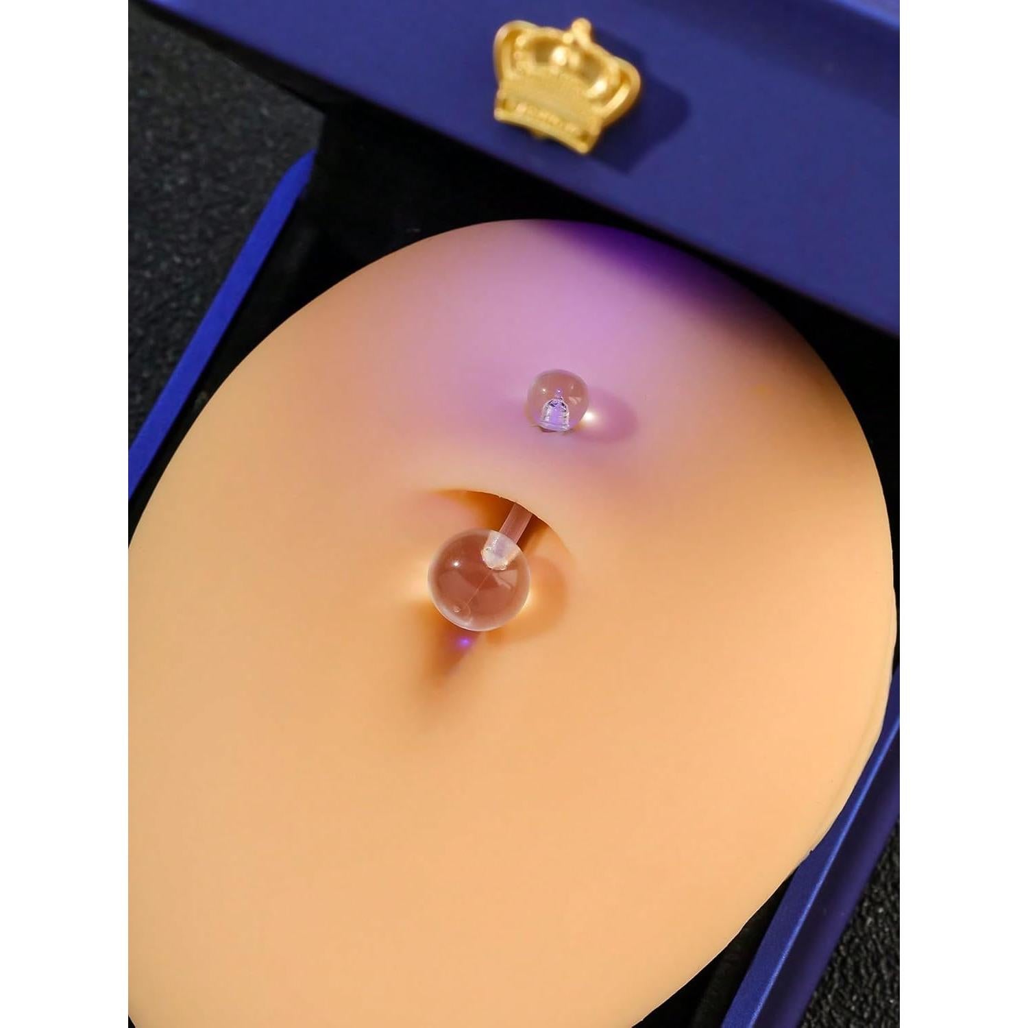 Kit de Piercing Transparente 6 Piezas 14G Acrílico Hipoalergénico