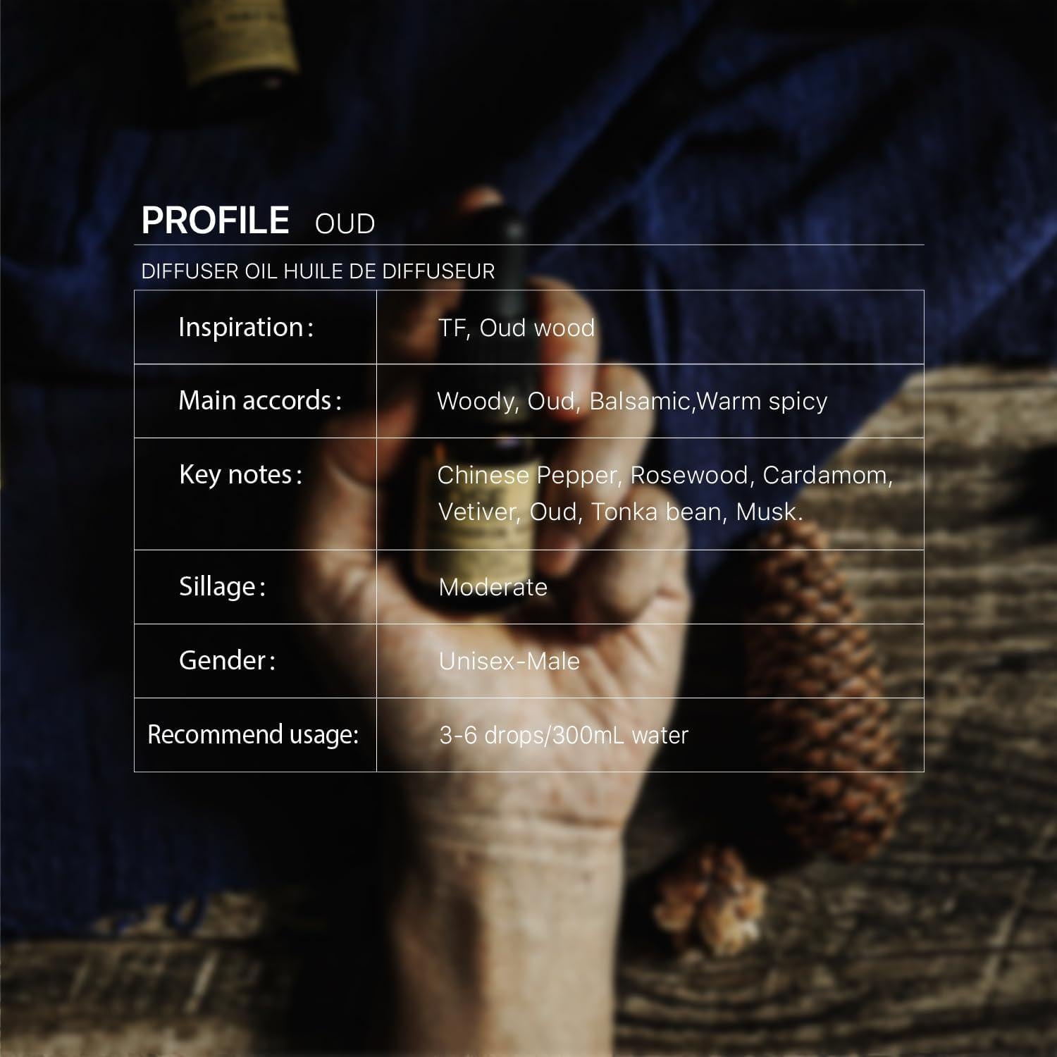 Aceite Difusor Esencial Oud 10 ml - C.H. BLOOMFIELD