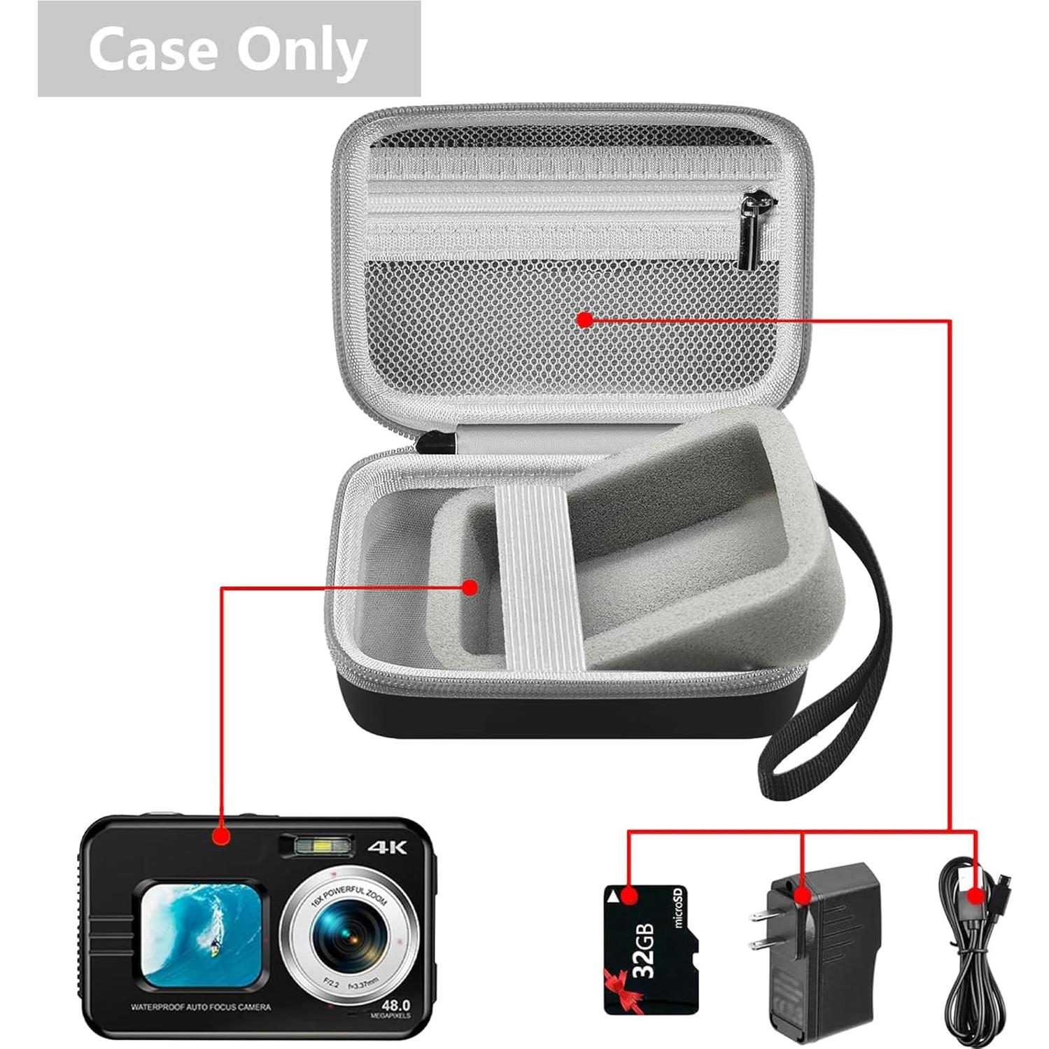 Funda de cámara digital impermeable Leayjeen 12.95x8.38cm - Negro