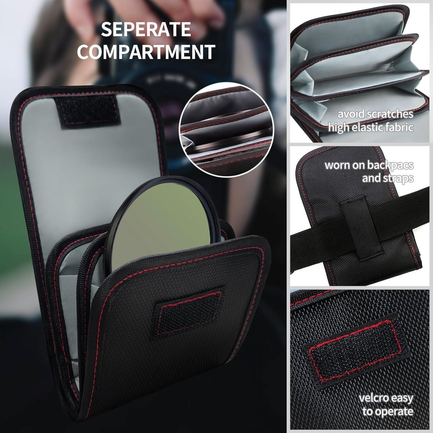 Bolsa de Filtros para Lentes de Cámara 2PCS Negro 82mm